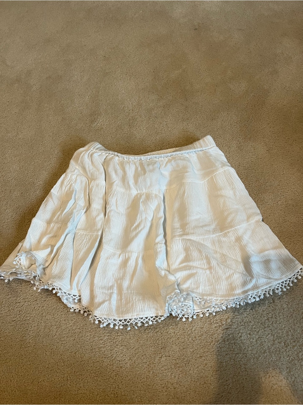 Tiered White Flowy Skirt